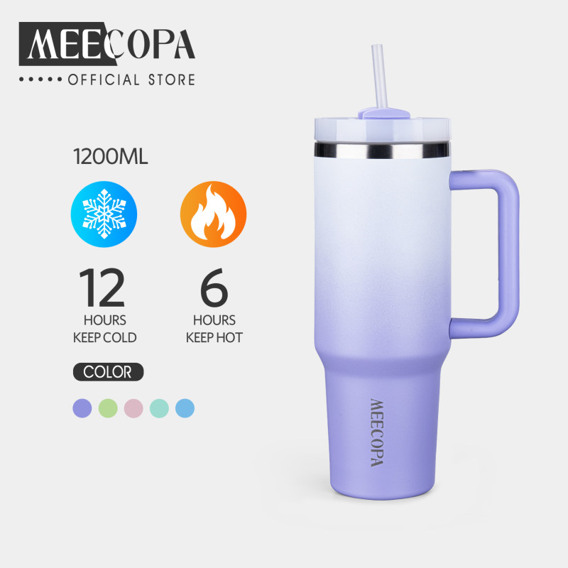 MEECOPA-Stainless Steel Double-layer Straw Cup Portable Car Insulated Cup